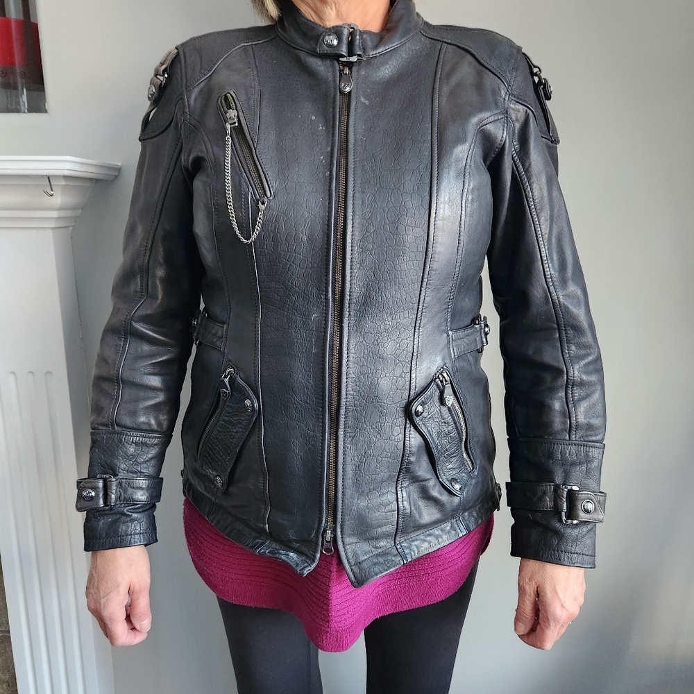 Harley Davidson LG leather riding jacket
